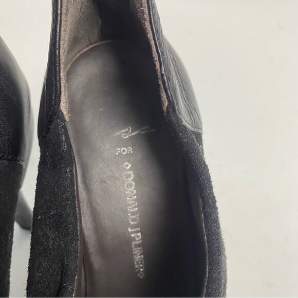 Donald J. Pliner X Lisa Black Platform Lug Sole Ankle Boots Size 8 - Picture 8 of 9